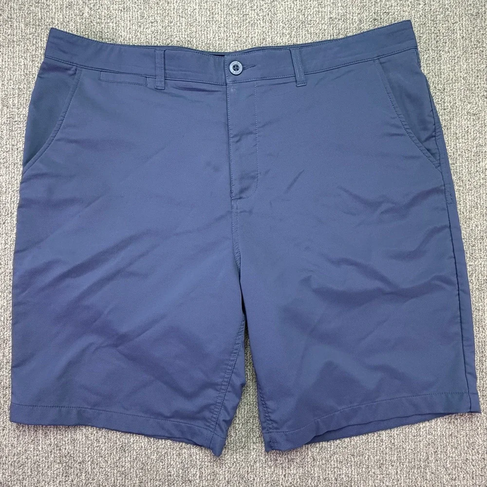Johnnie-O Mens Blue Performance Stretch Golf Flat Front Shorts Size 38 NWOT